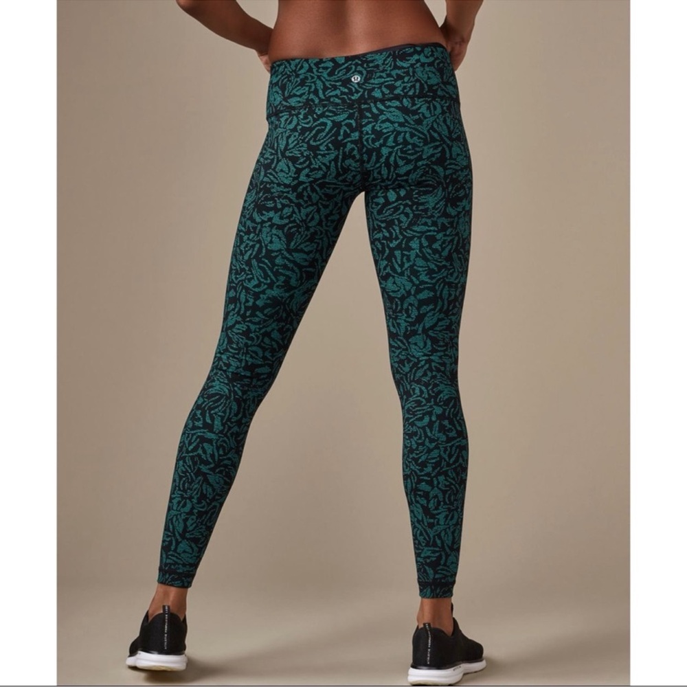 Women's Green Patterned Leggings